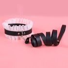 Эротический БДСМ набор с белым кружевом, чёрный, экокожа, 9 предметов - Фото 5