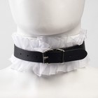 Эротический БДСМ набор с белым кружевом, чёрный, экокожа, 9 предметов - Фото 9