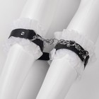 Эротический БДСМ набор с белым кружевом, чёрный, экокожа, 9 предметов - Фото 13