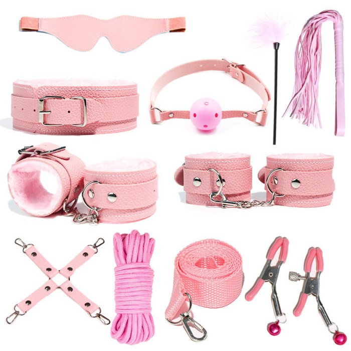 Эротический БДСМ набор Оки-Чпоки, розовый, 11  предметов - Фото 1