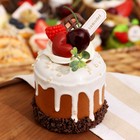 Муляж - магнит "Пирожное ягоды в шоколаде" 7х7х9см - фото 9795150