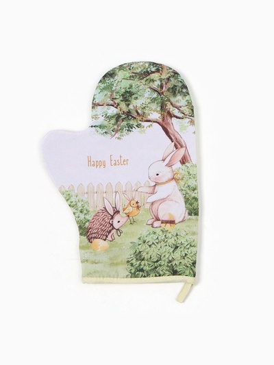 Варежка-прихватка Доляна "Зверьки" 20х28 см, 35% хл, 65% пэ, ватин 250 г/м2