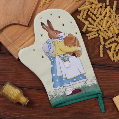 Варежка-прихватка «Доляна. Пчелы», 20×28 см, 35% хлопок, 65% п/э, ватин 250 г/м²