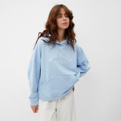 Худи женское MINAKU: SPORTY & STYLISH цвет голубой, размер 42-44