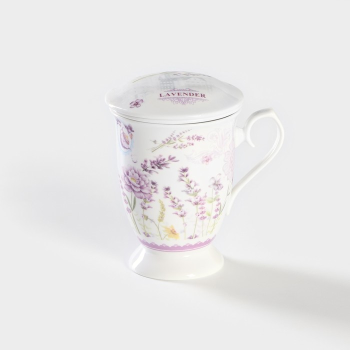 Кружка керамическая с ситом «Прованс», 300 мл - Фото 1