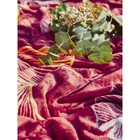 Плед Gingko, размер 150х200 см, цветы, бордо - Фото 3