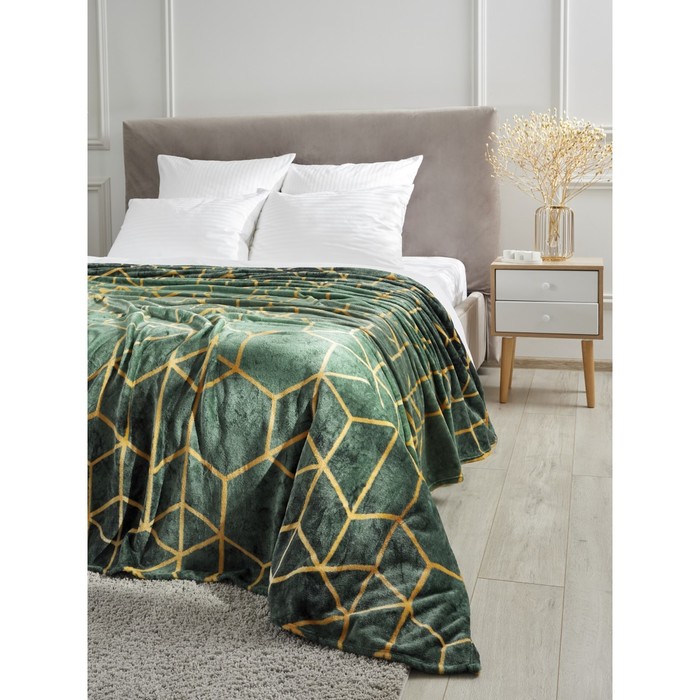 

Плед Guten Morgen Malachite, велсофт, размер 200х220 см, цвет зелёный