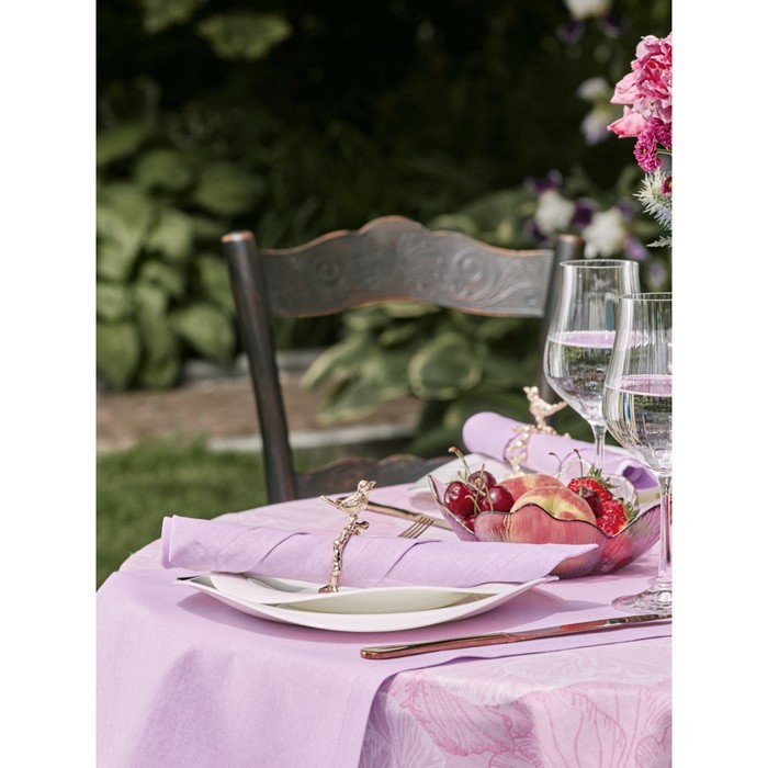 Скатерть Lovely flower, размер 110х140 см, цветы, розовый - фото 1928415563