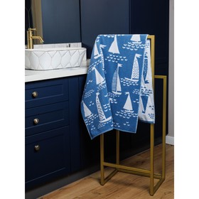 Полотенце махровое Blue размер 30х50 см, sails, кораблик, голубой