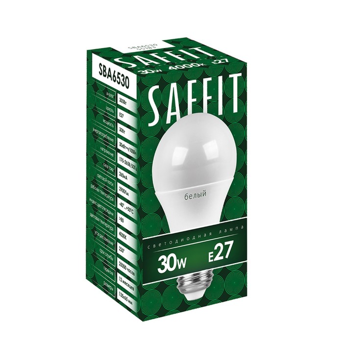 Лампа светодиодная SAFFIT, 30W 230V E27 2700K A65, SBA6530 - фото 1907961524