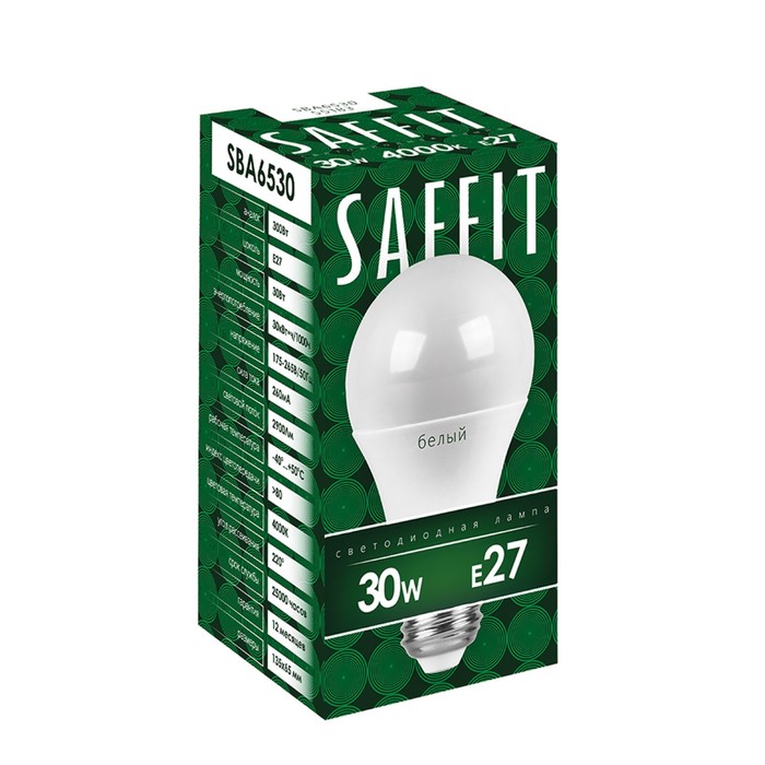 Лампа светодиодная SAFFIT, 30W 230V E27 4000K A65, SBA6530 - фото 1907961526