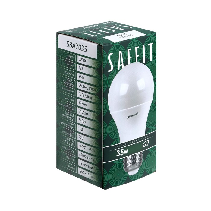 Лампа светодиодная SAFFIT, 35W 230V E27 6400K A70, SBA7035 - фото 1907961533