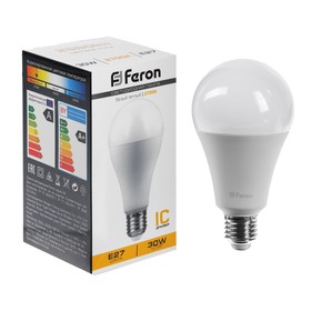 Лампа светодиодная FERON, (30W) 230V E27 2700K A80, LB-130 9786635