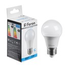 Лампа светодиодная FERON, (7W) 230V E27 6400K A60, LB-91 - фото 320778975