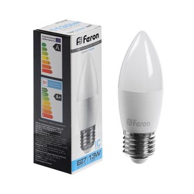 Лампа светодиодная FERON, (13W) 230V E27 6400K С37, LB-970 9786655