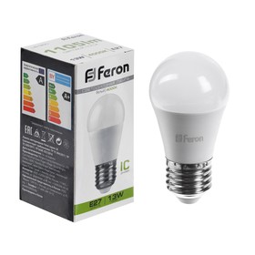 Лампа светодиодная FERON,  (13W) 230V E27 4000K G45, LB-950 9786661