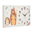 Часы-картина настенные "Мишка и ёж", плавный ход, 35 х 60 см - фото 8897108