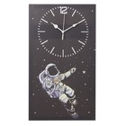 Часы-картина настенные "Космонавт", плавный ход, 35 х 60 см, АА - фото 8897126