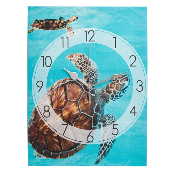 Часы-картина настенные "Морская черепаха", плавный ход, 30 х 40 см - фото 1906515484