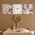 Часы-картина настенные "Кофе", плавный ход, 33 х 100 см - фото 11911674