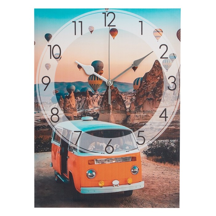 Часы-картина настенные "Оранжевый автобус", плавный ход, 30 х 40 см - фото 1906515487
