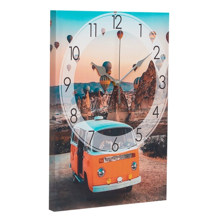 Часы-картина настенные "Оранжевый автобус", плавный ход, 30 х 40 см - фото 1906515488