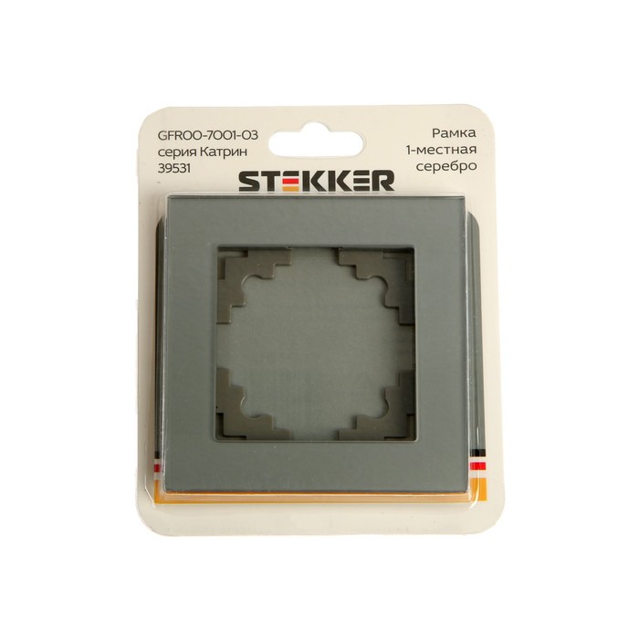 Рамка 1-местная, стекло, STEKKER серия Катрин, GFR00-7001-03, серебро