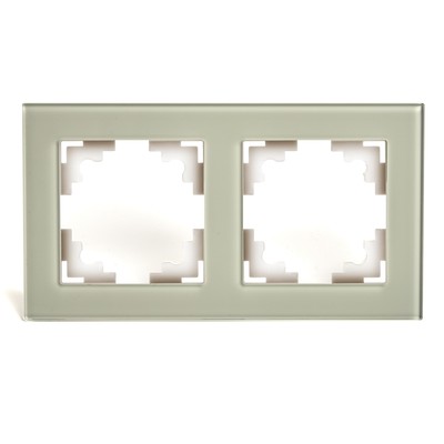 Рамка STEKKER, серия Катрин, стекло, двухместная, дымчатая, GFR00-7002-07