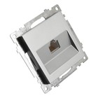 Розетка компьютерная 1-местная RJ-45 (механизм), STEKKER серия Катрин, GLS00-7107-03,серебр 10224415