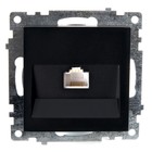 Розетка компьютерная одноместная, RJ-45, STEKKER серия Катрин, GLS00-7107-05, чёрная - Фото 1