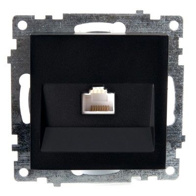 Розетка компьютерная одноместная, RJ-45, STEKKER серия Катрин, GLS00-7107-05, чёрная