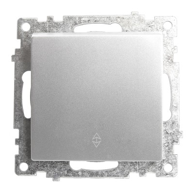 Переключатель одноклавишный STEKKER серия Катрин, 250 В, 10 А, серебро, GLS10-7105-03