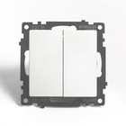 Переключатель 2-клавишный (механизм), 250В, 10А, STEKKER серия Катрин,GLS10-7107-01 , белый - фото 23365368