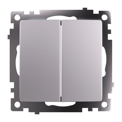 Переключатель STEKKER серия Катрин, 2 клавиши, 250 В, 10 А, серебро, GLS10-7107-03