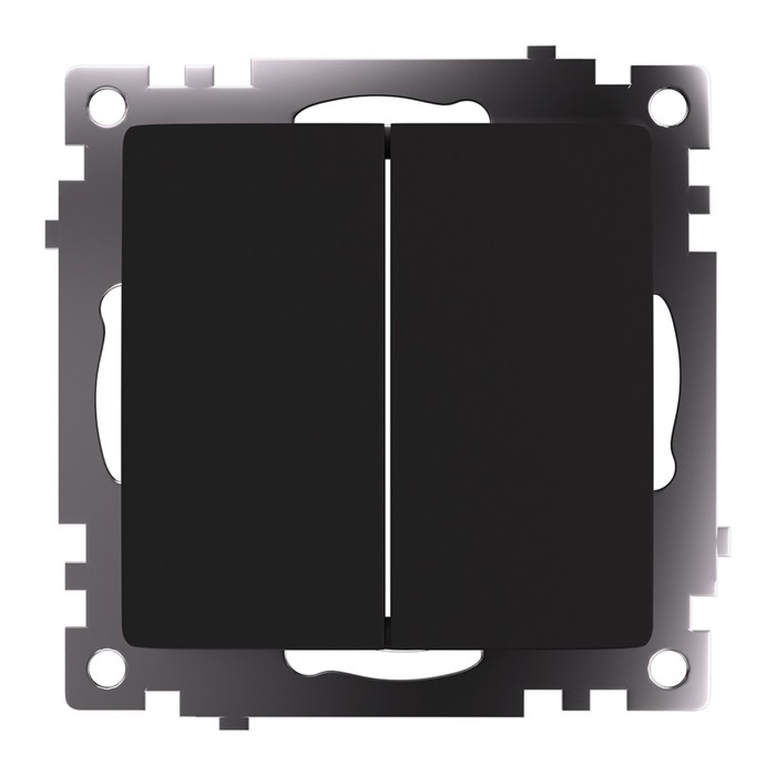 Переключатель 2-клавишный (механизм), 250В, 10А, STEKKER серия Катрин, черный, GLS10-7107-05 1022443 - Фото 1