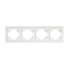 Рамка четырехместная горизонтальная, STEKKER серия Эрна, PFR00-9004-01, белый - фото 292991345