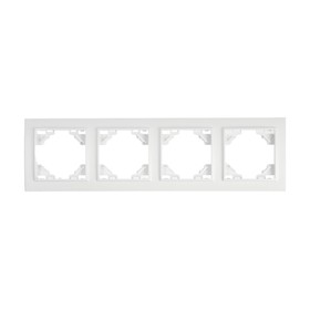 Рамка четырехместная горизонтальная, STEKKER серия Эрна, PFR00-9004-01, белый