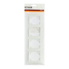 Рамка четырехместная горизонтальная, STEKKER серия Эрна, PFR00-9004-01, белый - фото 8181901