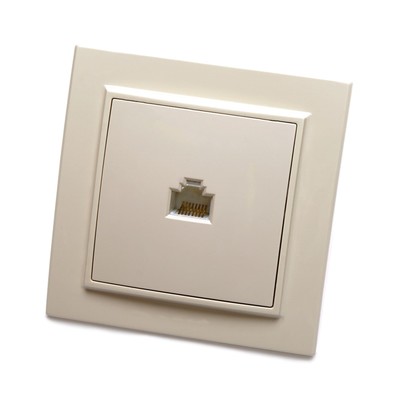 Розетка компьютерная STEKKER, серия Эрна, скрытая, одноместная, RJ45, слоновая кость, PST00-9007-02
