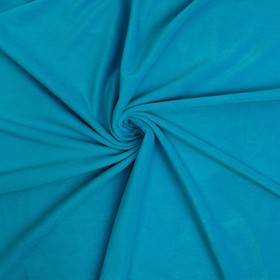 Лоскут, плюш на трикотажной основе, голубой, 100 × 150 см, 100% п/э