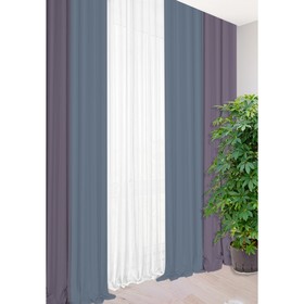 Комплект штор «Канвас», размер 200x260 см, 2 шт, цвет фиолетовый маренго