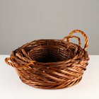 Набор корзин, 3 шт, 42х14 см, 34х11,5 см, 26х9 см, ива - фото 23436314