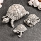 Набор фигур "Три черепахи " 8х6х6см, серый камень - фото 3823352