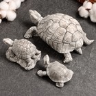 Набор фигур "Три черепахи " 8х6х6см, серый камень - фото 23429949