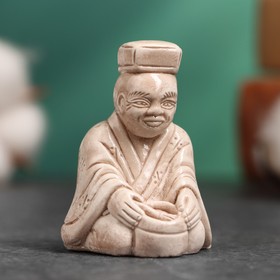 Фигура "Мастер чайной церемонии" коричневая, 4х3х3см