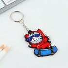 Брелок для ключей деревянный "Кот на скейте", 4,3 х 6 см - фото 23457542