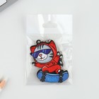 Брелок для ключей деревянный "Кот на скейте", 4,3 х 6 см - фото 23457544