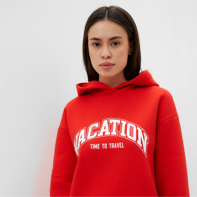 Худи женское MIST Cozy style, красное, размер 48