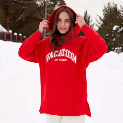 Худи женское MIST Cozy style, красное, размер 48