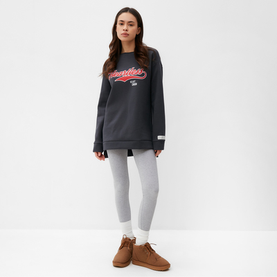 Свитшот женский удлинённый с начёсом MIST Cozy style, цвет графит, размер 42